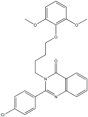 2-(4-chlorophenyl)-3-[4-(2,6-dimethoxyphenoxy)butyl]-4(3H)-quinazolinone Struktur