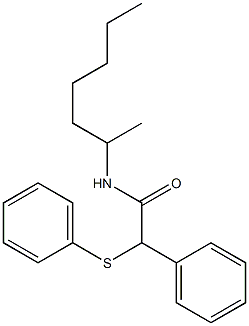 N-(1-methylhexyl)-2-phenyl-2-(phenylsulfanyl)acetamide Struktur