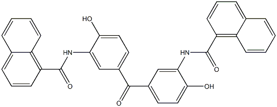 N-{2-hydroxy-5-[4-hydroxy-3-(1-naphthoylamino)benzoyl]phenyl}-1-naphthamide Struktur