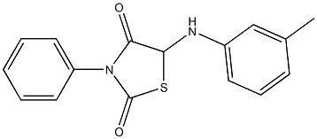 5-[(3-methylphenyl)amino]-3-phenyl-1,3-thiazolidine-2,4-dione Struktur