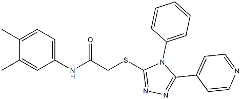 N-(3,4-dimethylphenyl)-2-[(4-phenyl-5-pyridin-4-yl-4H-1,2,4-triazol-3-yl)sulfanyl]acetamide Struktur