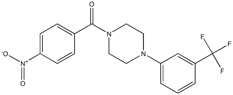 1-{4-nitrobenzoyl}-4-[3-(trifluoromethyl)phenyl]piperazine Struktur