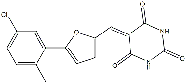 5-{[5-(5-chloro-2-methylphenyl)-2-furyl]methylene}-2,4,6(1H,3H,5H)-pyrimidinetrione Struktur