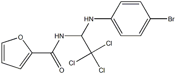 N-[1-(4-bromoanilino)-2,2,2-trichloroethyl]-2-furamide Struktur