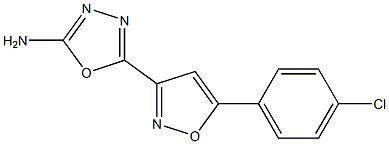 5-[5-(4-chlorophenyl)-3-isoxazolyl]-1,3,4-oxadiazol-2-ylamine Struktur