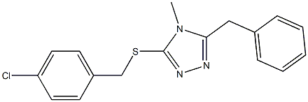 (4-chlorophenyl)methyl 4-methyl-5-(phenylmethyl)-4H-1,2,4-triazol-3-yl sulfide Struktur