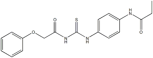 N-[4-({[(phenoxyacetyl)amino]carbothioyl}amino)phenyl]propanamide Struktur