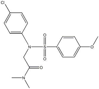 2-{4-chloro[(4-methoxyphenyl)sulfonyl]anilino}-N,N-dimethylacetamide Struktur