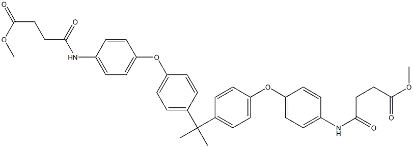 methyl 4-(4-{4-[1-(4-{4-[(4-methoxy-4-oxobutanoyl)amino]phenoxy}phenyl)-1-methylethyl]phenoxy}anilino)-4-oxobutanoate Struktur