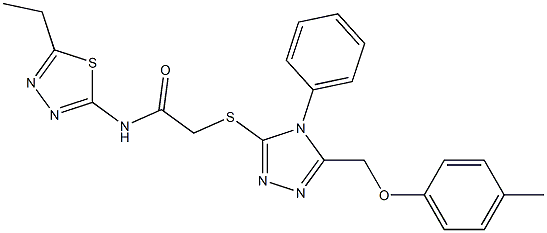 N-(5-ethyl-1,3,4-thiadiazol-2-yl)-2-({5-[(4-methylphenoxy)methyl]-4-phenyl-4H-1,2,4-triazol-3-yl}sulfanyl)acetamide Struktur