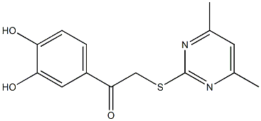 1-(3,4-dihydroxyphenyl)-2-[(4,6-dimethyl-2-pyrimidinyl)sulfanyl]ethanone Struktur