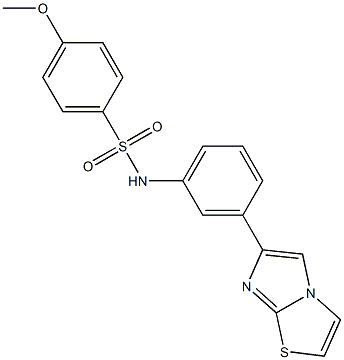 N-(3-imidazo[2,1-b][1,3]thiazol-6-ylphenyl)-4-methoxybenzenesulfonamide Struktur