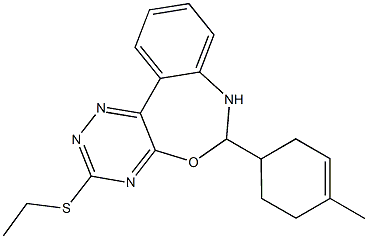 ethyl 6-(4-methyl-3-cyclohexen-1-yl)-6,7-dihydro[1,2,4]triazino[5,6-d][3,1]benzoxazepin-3-yl sulfide Struktur