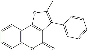 2-methyl-3-phenyl-4H-furo[3,2-c]chromen-4-one Struktur