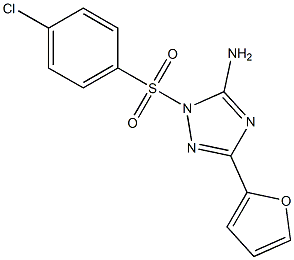 1-[(4-chlorophenyl)sulfonyl]-3-(2-furyl)-1H-1,2,4-triazol-5-amine Struktur