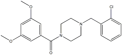 1-(2-chlorobenzyl)-4-(3,5-dimethoxybenzoyl)piperazine Struktur