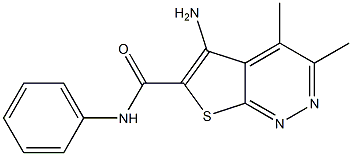 5-amino-3,4-dimethyl-N-phenylthieno[2,3-c]pyridazine-6-carboxamide Struktur