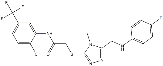 N-[2-chloro-5-(trifluoromethyl)phenyl]-2-[(5-{[(4-fluorophenyl)amino]methyl}-4-methyl-4H-1,2,4-triazol-3-yl)sulfanyl]acetamide Struktur