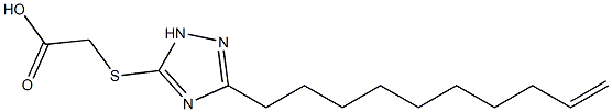 {[3-(9-decenyl)-1H-1,2,4-triazol-5-yl]sulfanyl}acetic acid Struktur