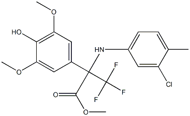 methyl 2-(3-chloro-4-methylanilino)-3,3,3-trifluoro-2-(4-hydroxy-3,5-dimethoxyphenyl)propanoate Struktur