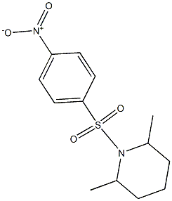 1-({4-nitrophenyl}sulfonyl)-2,6-dimethylpiperidine Struktur