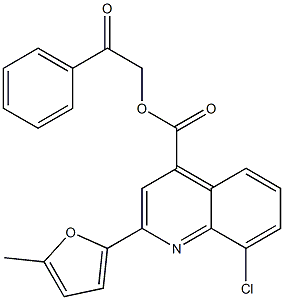 2-oxo-2-phenylethyl 8-chloro-2-(5-methyl-2-furyl)-4-quinolinecarboxylate Struktur