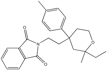 2-{2-[2-ethyl-2-methyl-4-(4-methylphenyl)tetrahydro-2H-pyran-4-yl]ethyl}-1H-isoindole-1,3(2H)-dione Struktur