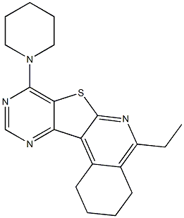 5-ethyl-8-(1-piperidinyl)-1,2,3,4-tetrahydropyrimido[4',5':4,5]thieno[2,3-c]isoquinoline Struktur