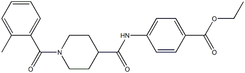 ethyl 4-({[1-(2-methylbenzoyl)piperidin-4-yl]carbonyl}amino)benzoate Struktur