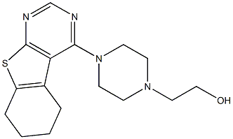 2-[4-(5,6,7,8-tetrahydro[1]benzothieno[2,3-d]pyrimidin-4-yl)-1-piperazinyl]ethanol Struktur