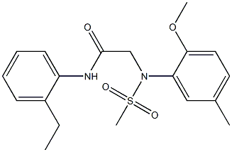 N-(2-ethylphenyl)-2-[2-methoxy-5-methyl(methylsulfonyl)anilino]acetamide Struktur