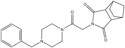 4-[2-(4-benzyl-1-piperazinyl)-2-oxoethyl]-4-azatricyclo[5.2.1.0~2,6~]decane-3,5-dione Struktur