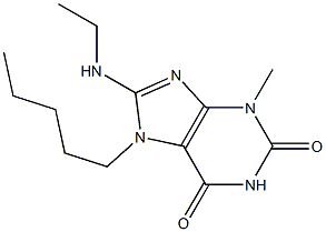 8-(ethylamino)-3-methyl-7-pentyl-3,7-dihydro-1H-purine-2,6-dione Struktur