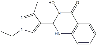 2-(1-ethyl-3-methyl-1H-pyrazol-4-yl)-3-hydroxy-2,3-dihydro-4(1H)-quinazolinone Struktur