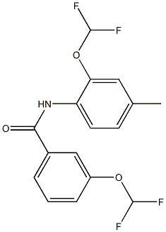 3-(difluoromethoxy)-N-[2-(difluoromethoxy)-4-methylphenyl]benzamide Struktur