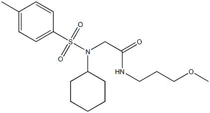 2-{cyclohexyl[(4-methylphenyl)sulfonyl]amino}-N-(3-methoxypropyl)acetamide Struktur