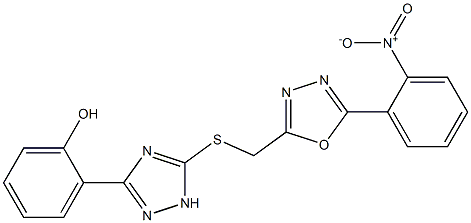 2-(5-{[(5-{2-nitrophenyl}-1,3,4-oxadiazol-2-yl)methyl]sulfanyl}-1H-1,2,4-triazol-3-yl)phenol Struktur