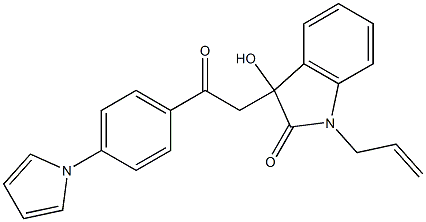 1-allyl-3-hydroxy-3-{2-oxo-2-[4-(1H-pyrrol-1-yl)phenyl]ethyl}-1,3-dihydro-2H-indol-2-one Struktur