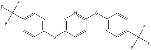 3,6-bis{[5-(trifluoromethyl)-2-pyridinyl]sulfanyl}pyridazine Struktur