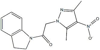 1-({4-nitro-3,5-dimethyl-1H-pyrazol-1-yl}acetyl)indoline Struktur