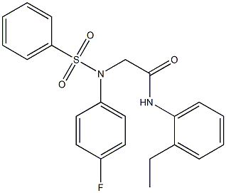 N-(2-ethylphenyl)-2-[4-fluoro(phenylsulfonyl)anilino]acetamide Struktur