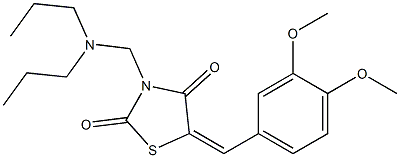 5-(3,4-dimethoxybenzylidene)-3-[(dipropylamino)methyl]-1,3-thiazolidine-2,4-dione Struktur