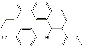 diethyl 4-(4-hydroxyanilino)-3,6-quinolinedicarboxylate Struktur