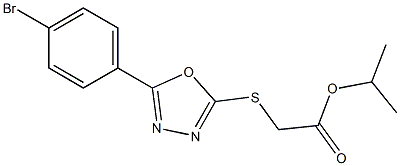 isopropyl {[5-(4-bromophenyl)-1,3,4-oxadiazol-2-yl]sulfanyl}acetate Struktur