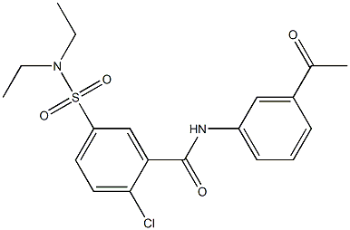 N-(3-acetylphenyl)-2-chloro-5-[(diethylamino)sulfonyl]benzamide Struktur