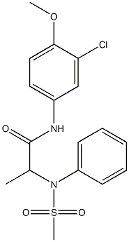 N-(3-chloro-4-methoxyphenyl)-2-[(methylsulfonyl)anilino]propanamide Struktur