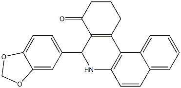 5-(1,3-benzodioxol-5-yl)-2,3,5,6-tetrahydrobenzo[a]phenanthridin-4(1H)-one Struktur