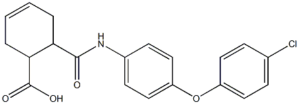 6-{[4-(4-chlorophenoxy)anilino]carbonyl}-3-cyclohexene-1-carboxylic acid Struktur