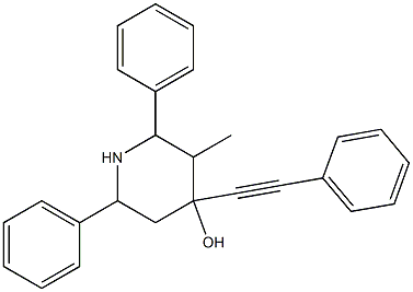 3-methyl-2,6-diphenyl-4-(phenylethynyl)-4-piperidinol Struktur