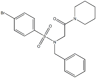 4-bromo-N-(2-oxo-2-piperidin-1-ylethyl)-N-(phenylmethyl)benzenesulfonamide Struktur